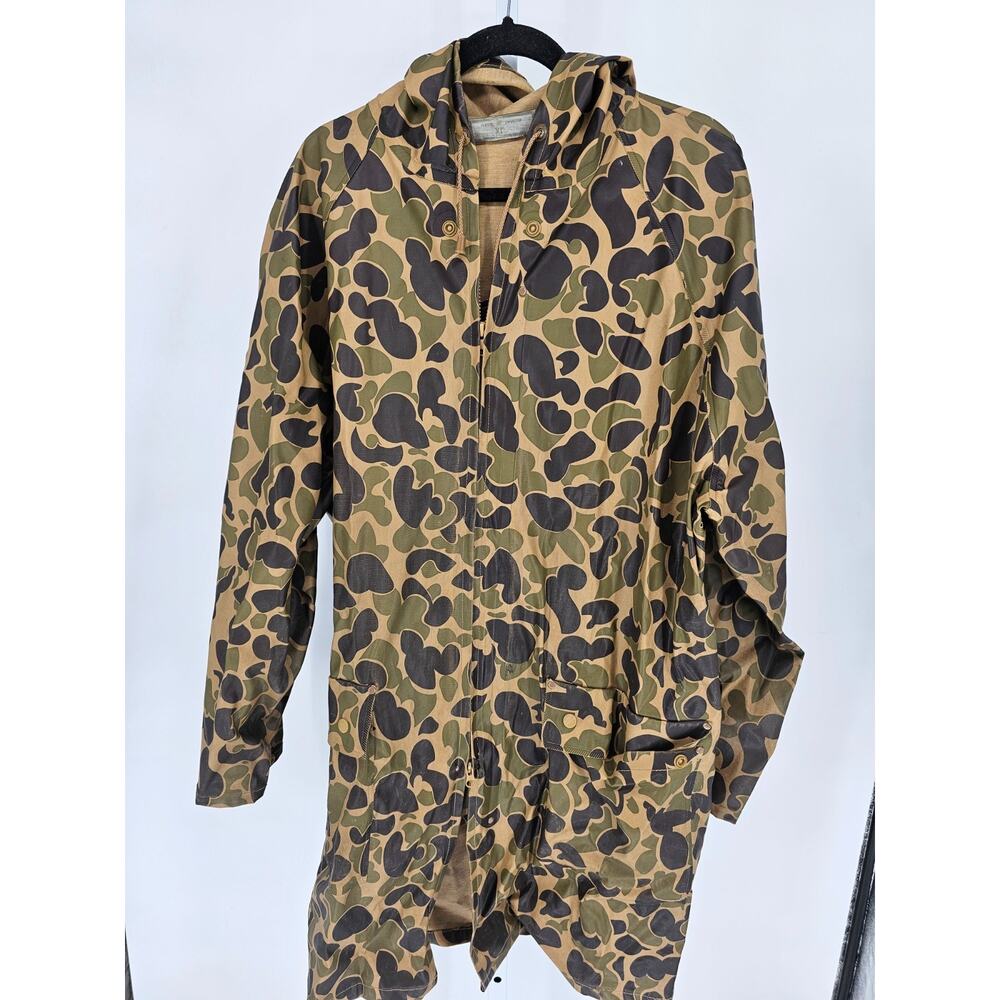 RainWear Jacket Mens Size XL Duck Camouflage Zip Up Hooded Waterproof